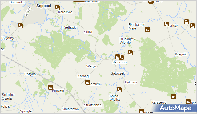 mapa Prosna gmina Korsze, Prosna gmina Korsze na mapie Targeo