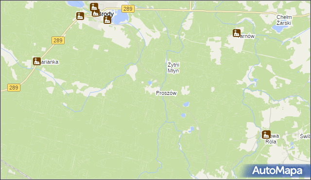 mapa Proszów gmina Brody, Proszów gmina Brody na mapie Targeo
