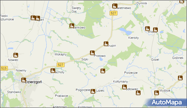 mapa Protowo, Protowo na mapie Targeo