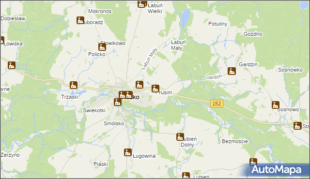 mapa Prusim gmina Resko, Prusim gmina Resko na mapie Targeo