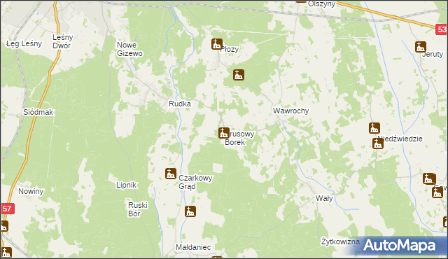 mapa Prusowy Borek, Prusowy Borek na mapie Targeo