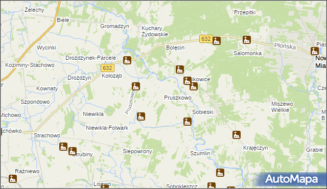 mapa Pruszkowo gmina Sochocin, Pruszkowo gmina Sochocin na mapie Targeo