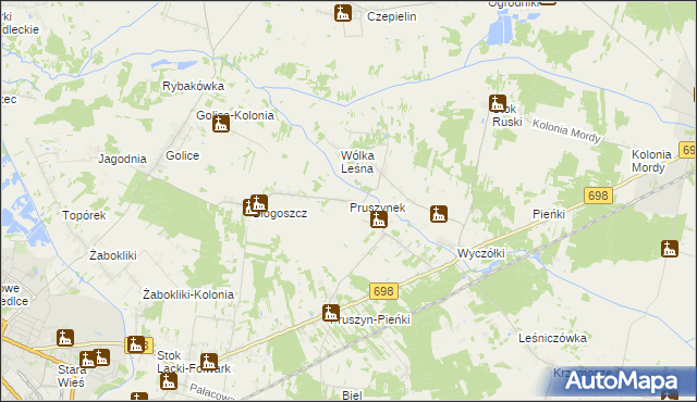 mapa Pruszynek, Pruszynek na mapie Targeo