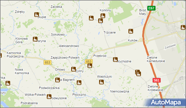 mapa Przebród, Przebród na mapie Targeo