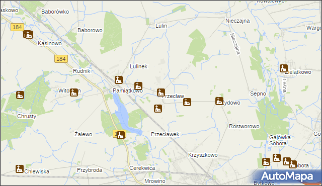 mapa Przecław gmina Szamotuły, Przecław gmina Szamotuły na mapie Targeo