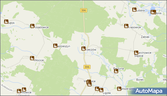 mapa Przeczów gmina Namysłów, Przeczów gmina Namysłów na mapie Targeo