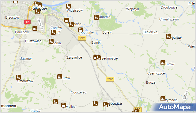 mapa Przedmoście gmina Głogów, Przedmoście gmina Głogów na mapie Targeo