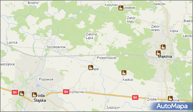 mapa Przedmoście gmina Środa Śląska, Przedmoście gmina Środa Śląska na mapie Targeo