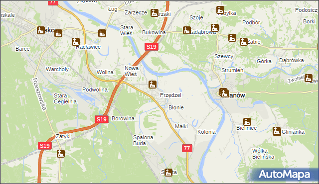 mapa Przędzel, Przędzel na mapie Targeo