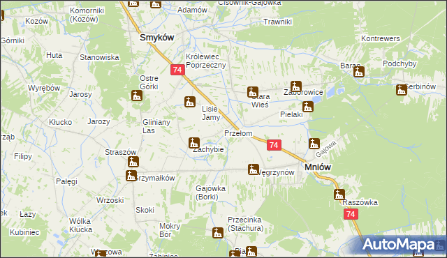 mapa Przełom, Przełom na mapie Targeo