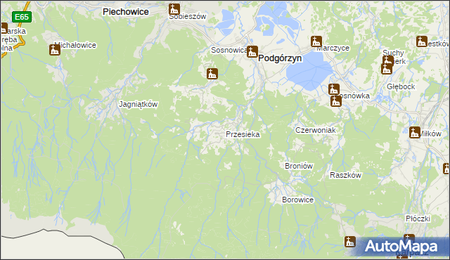 mapa Przesieka gmina Podgórzyn, Przesieka gmina Podgórzyn na mapie Targeo