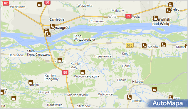 mapa Przęsławice gmina Brochów, Przęsławice gmina Brochów na mapie Targeo