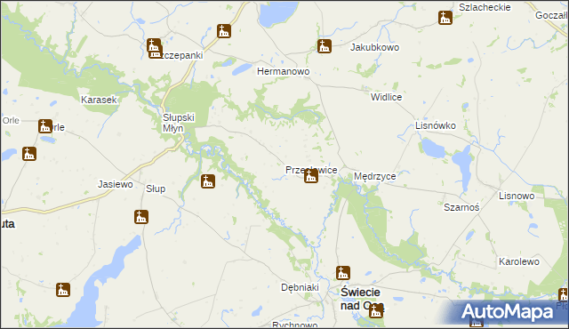 mapa Przesławice gmina Łasin, Przesławice gmina Łasin na mapie Targeo