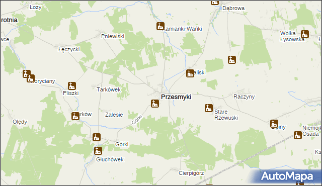 mapa Przesmyki, Przesmyki na mapie Targeo