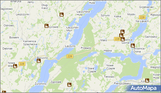 mapa Przewóz gmina Chmielno, Przewóz gmina Chmielno na mapie Targeo
