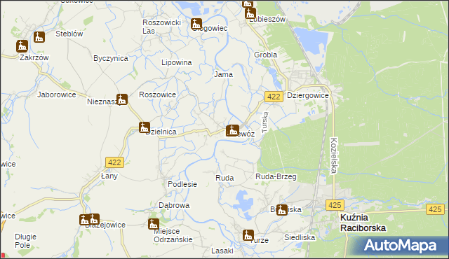 mapa Przewóz gmina Cisek, Przewóz gmina Cisek na mapie Targeo