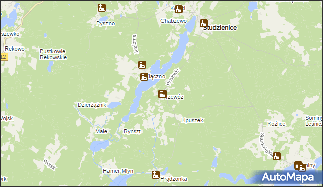 mapa Przewóz gmina Studzienice, Przewóz gmina Studzienice na mapie Targeo