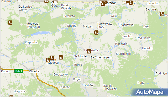 mapa Przewrotne, Przewrotne na mapie Targeo