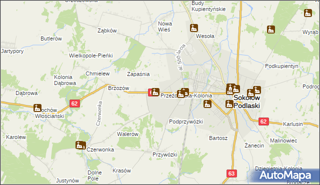 mapa Przeździatka-Kolonia, Przeździatka-Kolonia na mapie Targeo