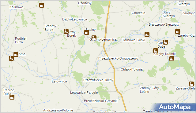 mapa Przeździecko-Drogoszewo, Przeździecko-Drogoszewo na mapie Targeo