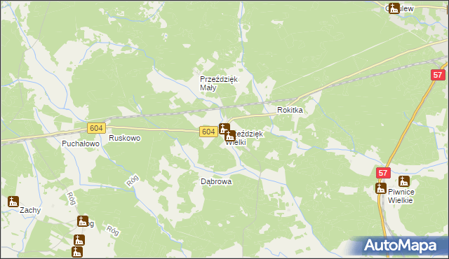 mapa Przeździęk Wielki, Przeździęk Wielki na mapie Targeo