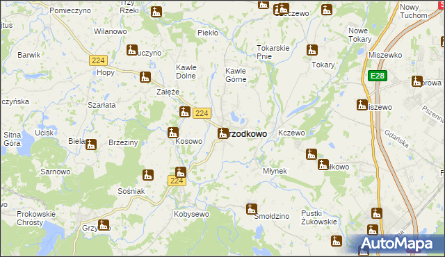 mapa Przodkowo, Przodkowo na mapie Targeo