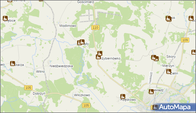 mapa Przybiernówko, Przybiernówko na mapie Targeo