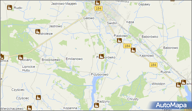 mapa Przyborówko, Przyborówko na mapie Targeo