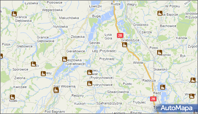 mapa Przybradz, Przybradz na mapie Targeo