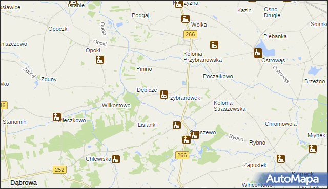 mapa Przybranówek, Przybranówek na mapie Targeo