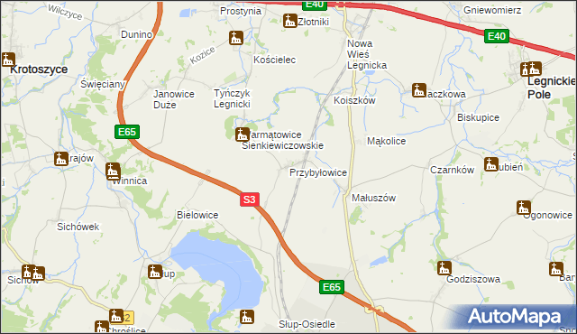 mapa Przybyłowice, Przybyłowice na mapie Targeo