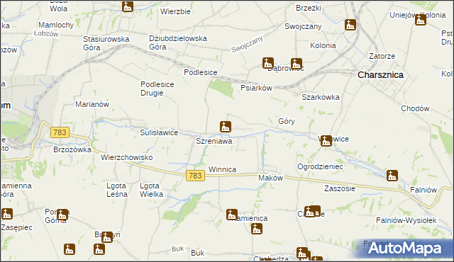 mapa Przybysławice gmina Gołcza, Przybysławice gmina Gołcza na mapie Targeo