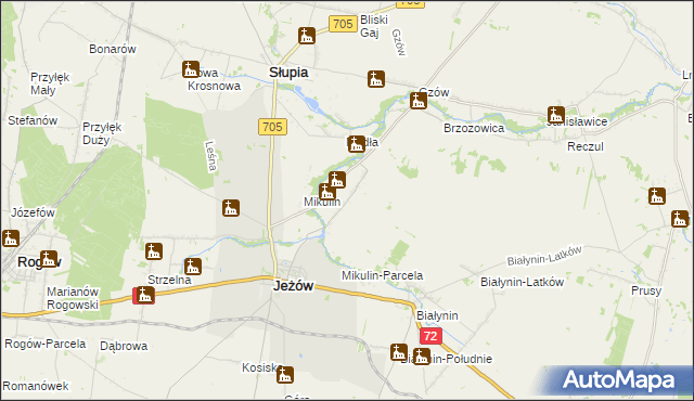 mapa Przybyszyce, Przybyszyce na mapie Targeo