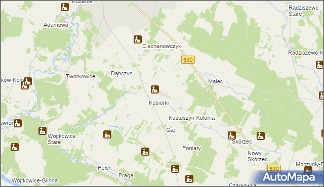 mapa Przybyszyn, Przybyszyn na mapie Targeo