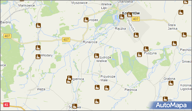 mapa Przydroże Wielkie, Przydroże Wielkie na mapie Targeo