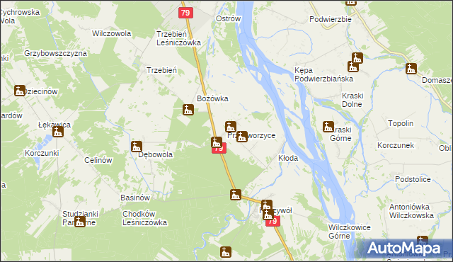 mapa Przydworzyce, Przydworzyce na mapie Targeo