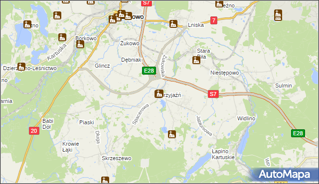 mapa Przyjaźń, Przyjaźń na mapie Targeo