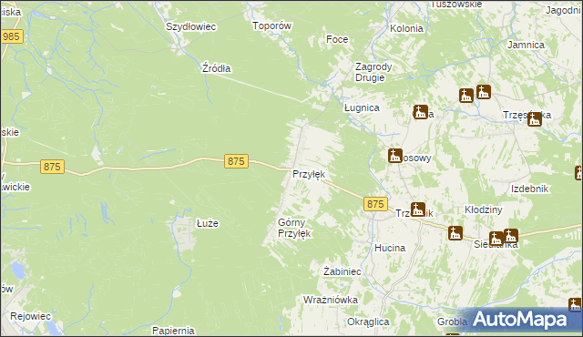 mapa Przyłęk gmina Niwiska, Przyłęk gmina Niwiska na mapie Targeo