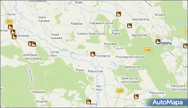 mapa Przystajnia, Przystajnia na mapie Targeo