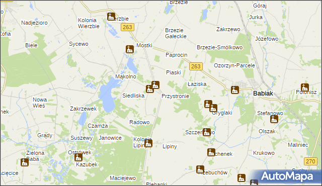 mapa Przystronie gmina Sompolno, Przystronie gmina Sompolno na mapie Targeo