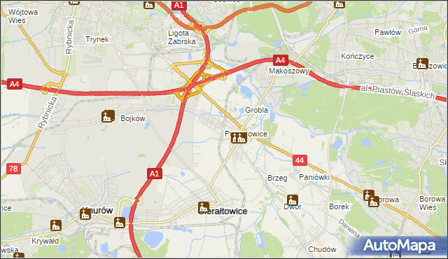 mapa Przyszowice, Przyszowice na mapie Targeo