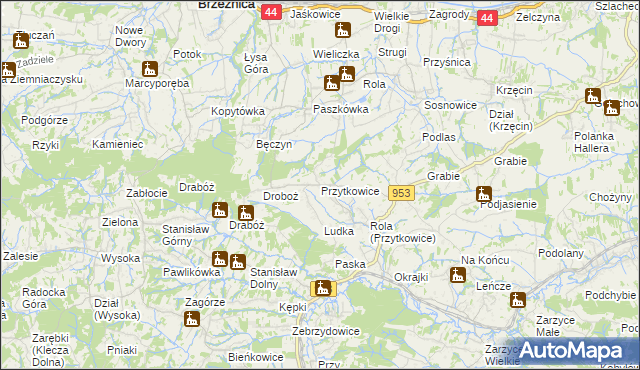 mapa Przytkowice, Przytkowice na mapie Targeo