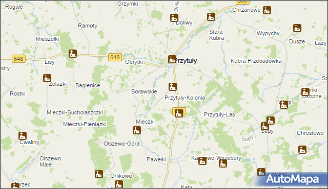 mapa Przytuły-Kolonia, Przytuły-Kolonia na mapie Targeo