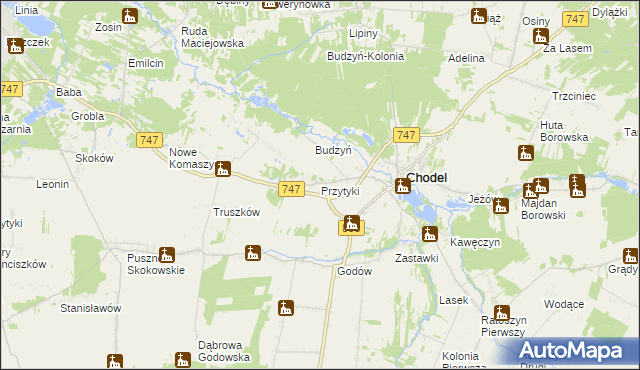 mapa Przytyki, Przytyki na mapie Targeo
