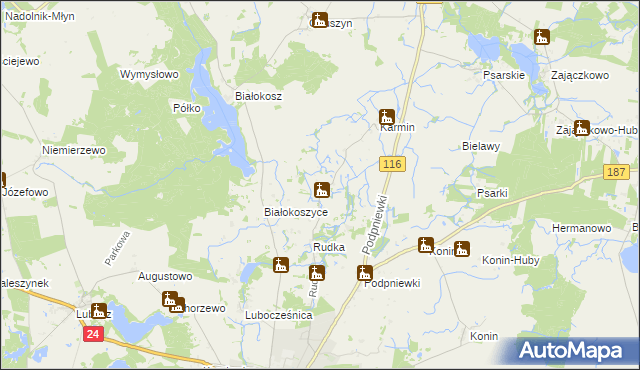 mapa Psarce, Psarce na mapie Targeo