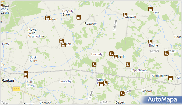 mapa Puchały gmina Troszyn, Puchały gmina Troszyn na mapie Targeo