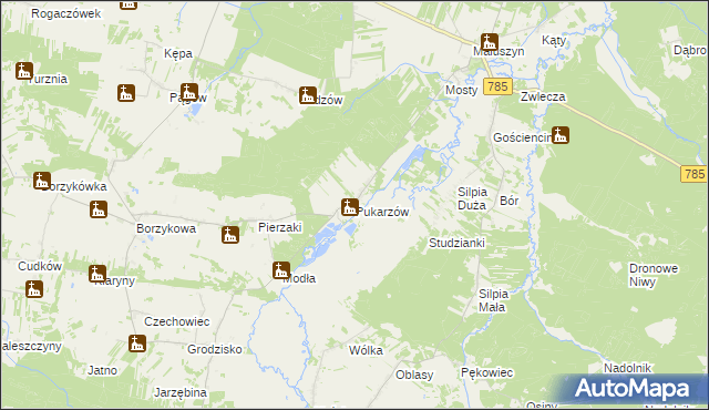 mapa Pukarzów gmina Żytno, Pukarzów gmina Żytno na mapie Targeo