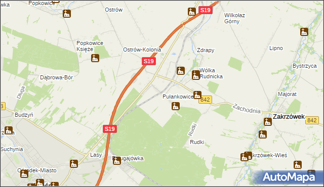 mapa Pułankowice, Pułankowice na mapie Targeo