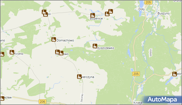 mapa Puławy gmina Polanów, Puławy gmina Polanów na mapie Targeo