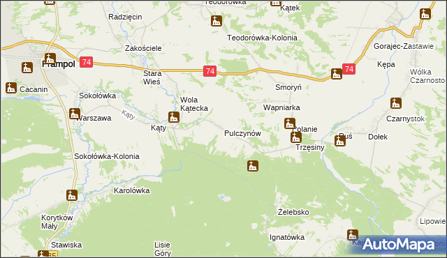 mapa Pulczynów, Pulczynów na mapie Targeo